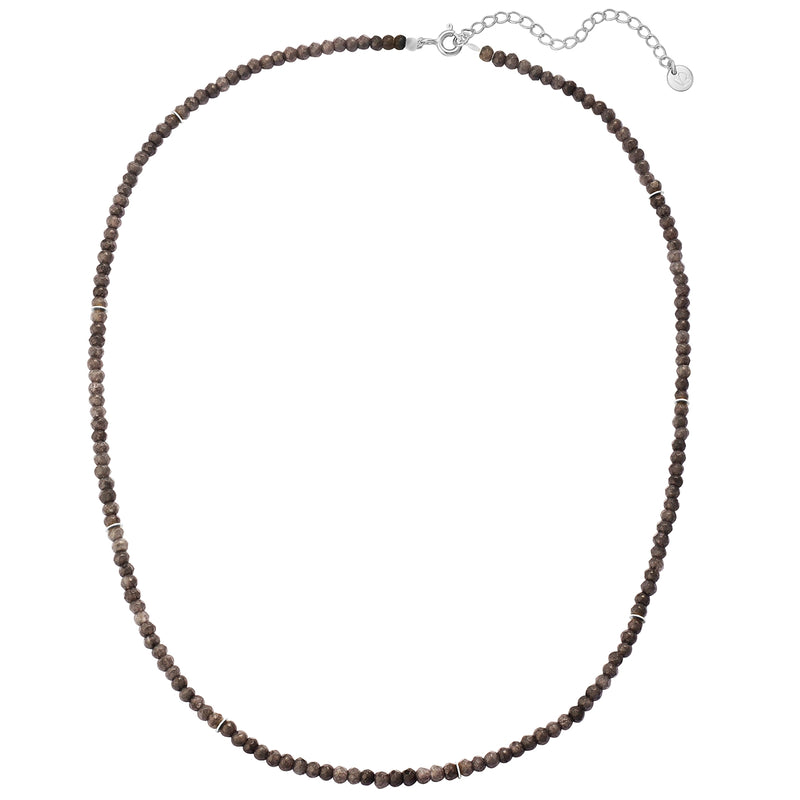 Kette Sterling Silber Chalcedon grau
