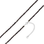 Kette Sterling Silber Chalcedon grau
