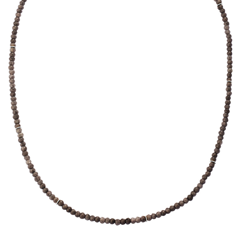 Kette Sterling Silber Chalcedon grau