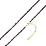 Kette Sterling Silber gelbgold Chalcedon grau