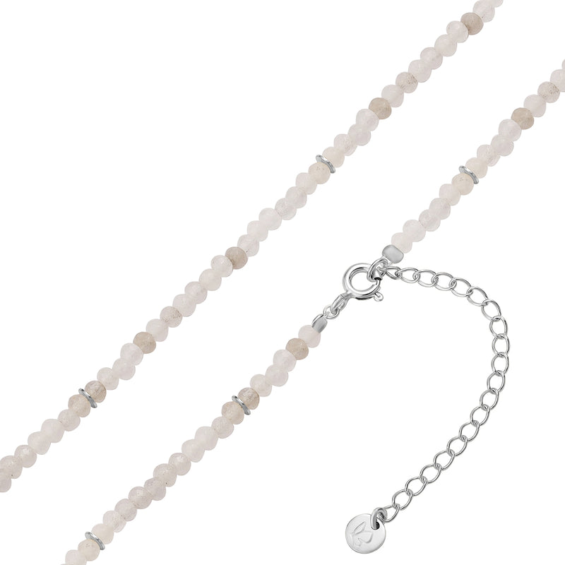 Kette Sterling Silber Chalcedon weiß