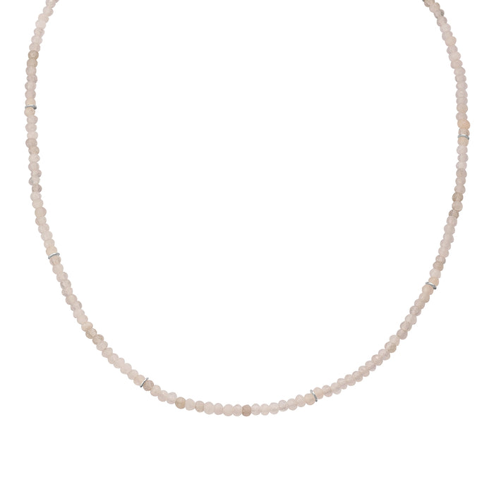 Edelstein-Kette: weißer Chalcedon