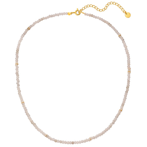 Kette Sterling Silber gelbgold Chalcedon weiß