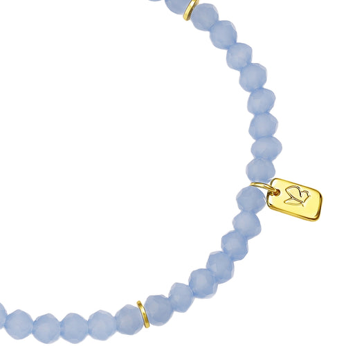 Armband gold PEARLS light-blau