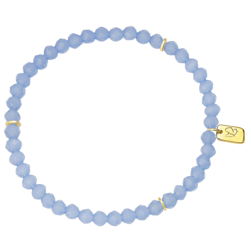 Armband gold PEARLS light-blau