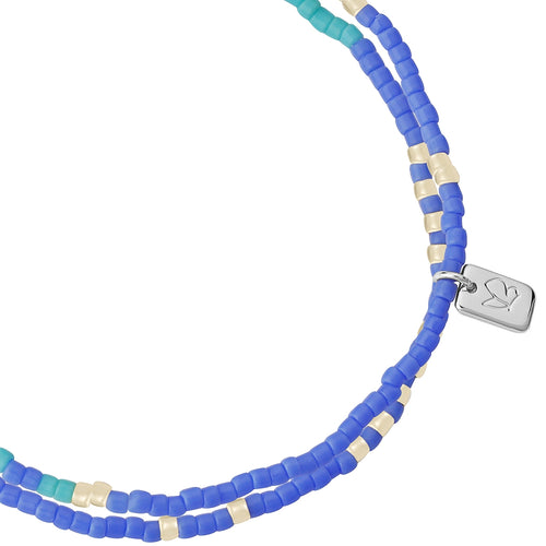 Armband silber BEADS blau/grün