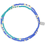 Armband silber BEADS blau/grün