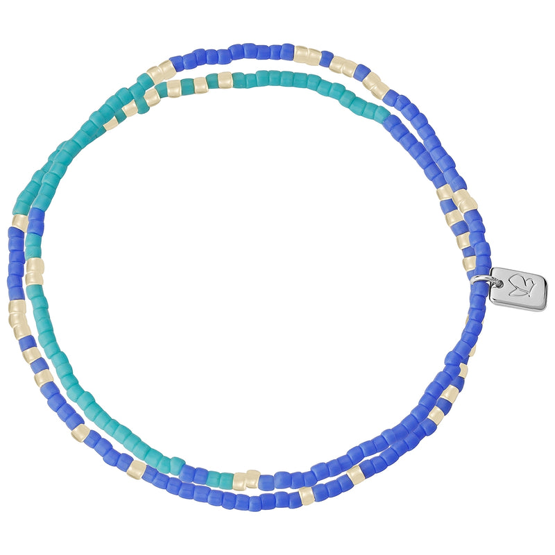 Armband silber BEADS blau/grün