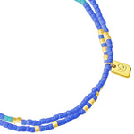 Armband gold BEADS blau/grün