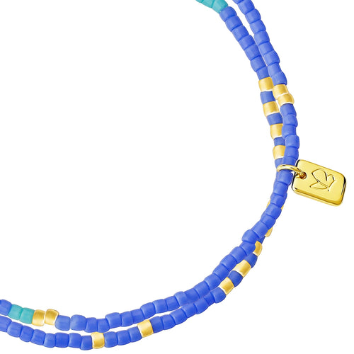 Armband gold BEADS blau/grün