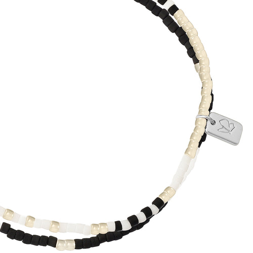 Armband silber BEADS schwarz/weiß