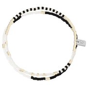 Armband silber BEADS schwarz/weiß