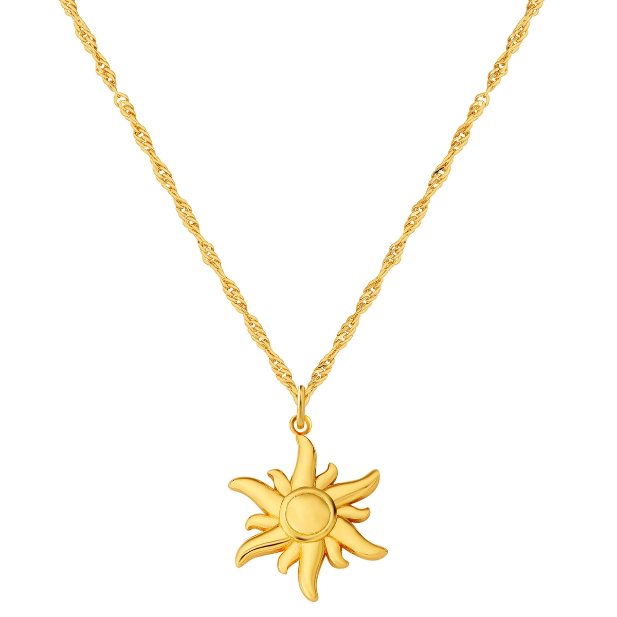 Kordelkette mit Anhänger Sonne gold
