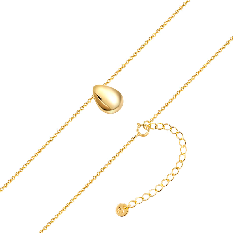 Kette mit Anhänger Tropfen gold