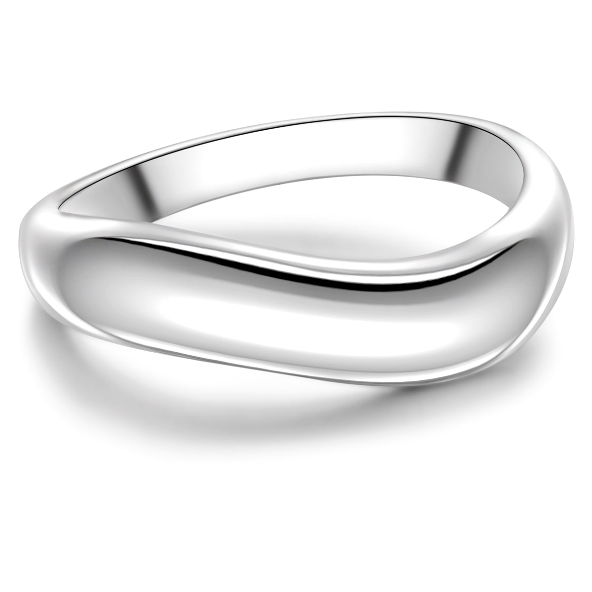 Geschwungener Bandring silber