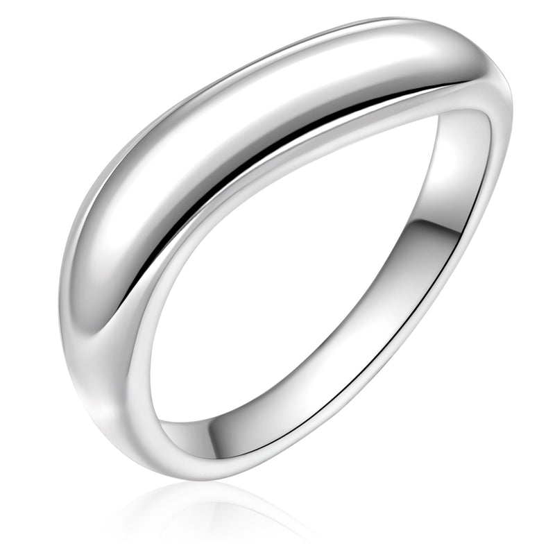 Geschwungener Bandring silber