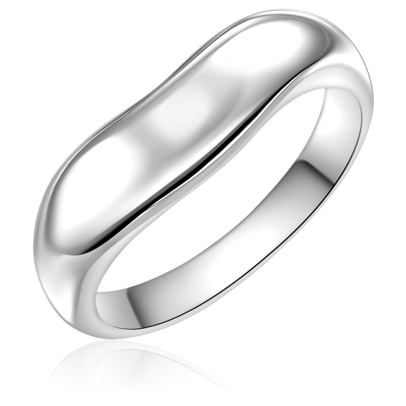 Geschwungener Silberring bold