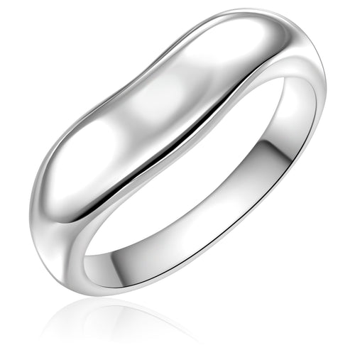 Geschwungener Silberring bold