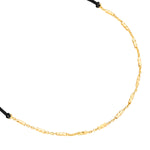 Armband Textil schwarz Gliederkette gold