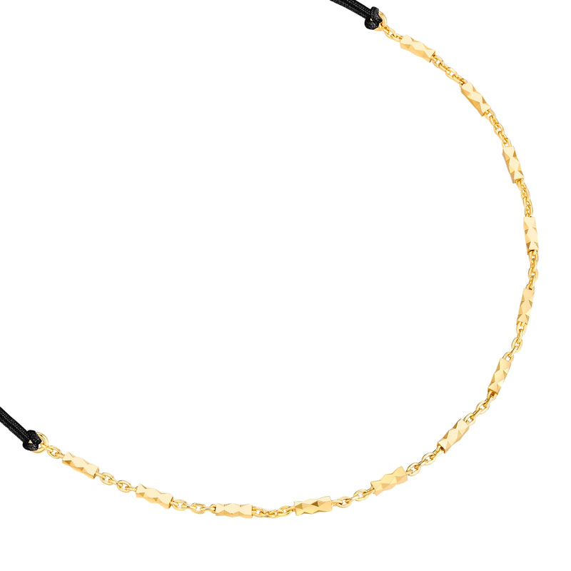 Armband Textil schwarz Gliederkette gold