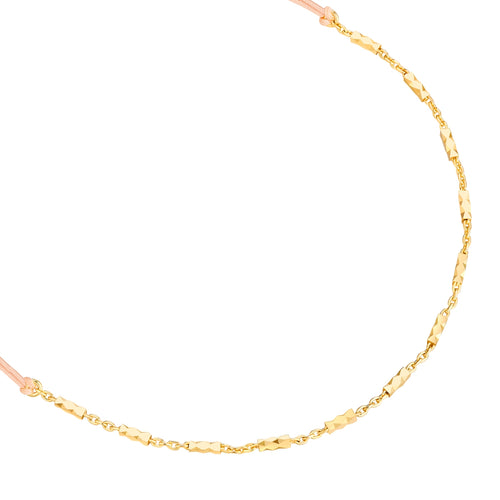 Textil-Armband beige Kette gold