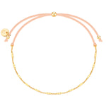 Textil-Armband beige Kette gold