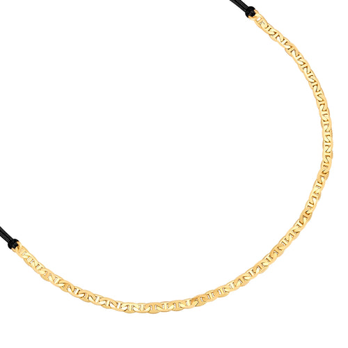 Textil-Armband schwarz Kettchen gold