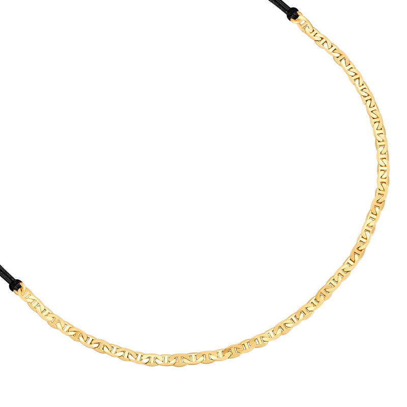 Textil-Armband schwarz Kettchen gold