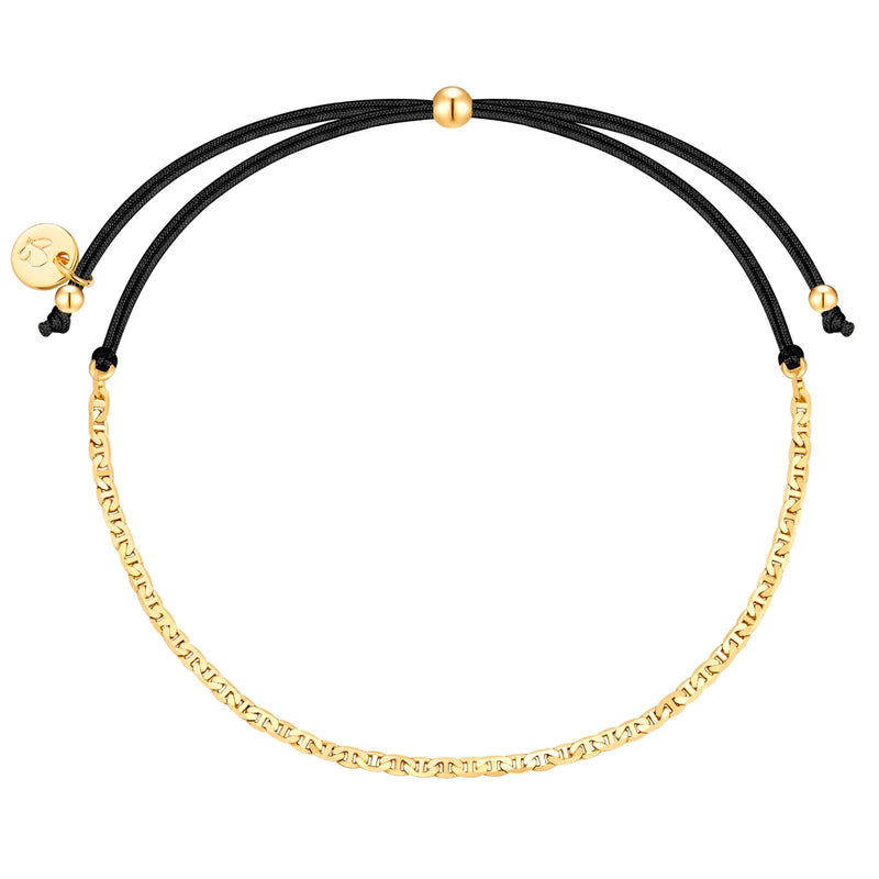 Textil-Armband schwarz Kettchen gold