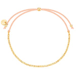 Textil-Armband beige Kettchen gold
