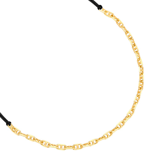 Armband Textil schwarz Kette in gold