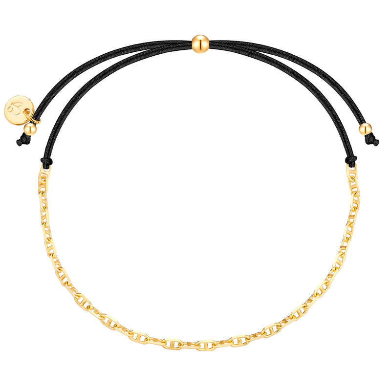 Armband Textil schwarz Kette in gold