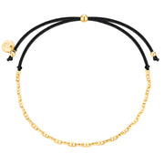 Armband Textil schwarz Kette in gold