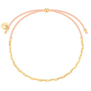 Textil Armband beige Kette in gelbgold