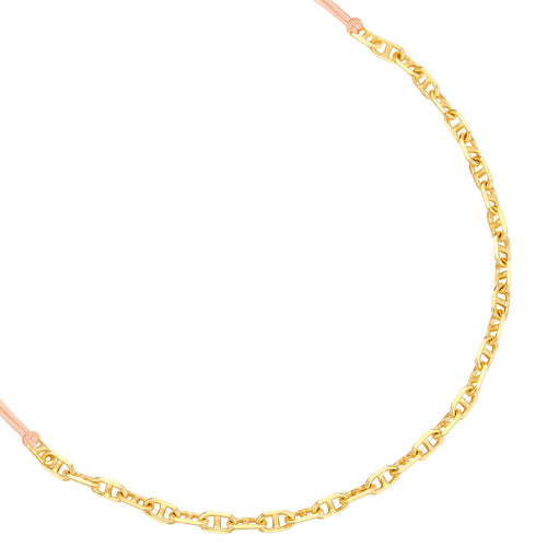 Textil Armband beige Kette in gelbgold