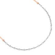 Textil Armband beige Kette in silber