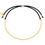 Armband mit Textil schwarz Kette in gold