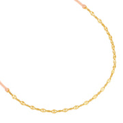 Armband mit Textil beige Kette in gold