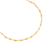 Textil Armband beige Gliederkette gold
