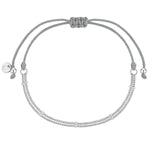 Armband Textil grau Panzerkette silber