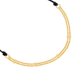 Textil Armband schwarz Panzerkette gold