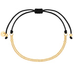 Textil Armband schwarz Panzerkette gold