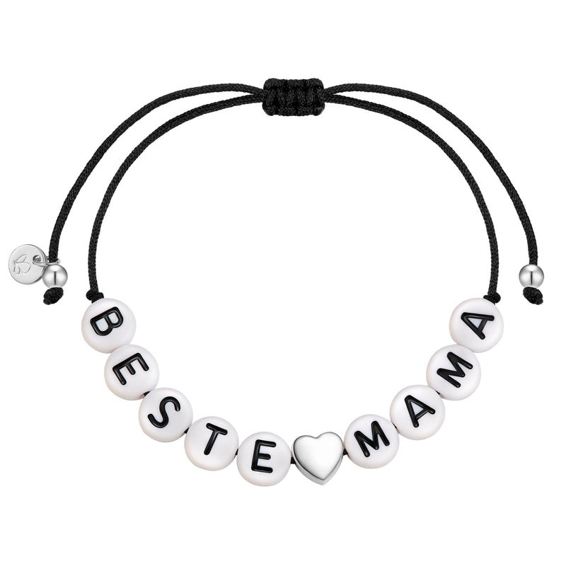 Textilarmband schwarz BESTE MAMA