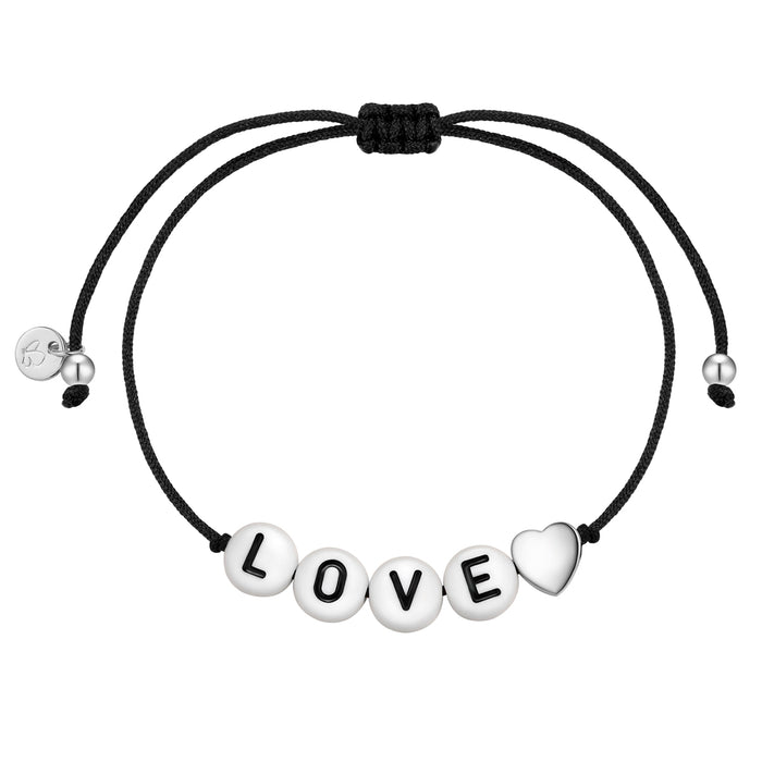 Textil Armband schwarz LOVE