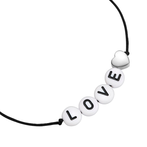 Textil Armband schwarz LOVE