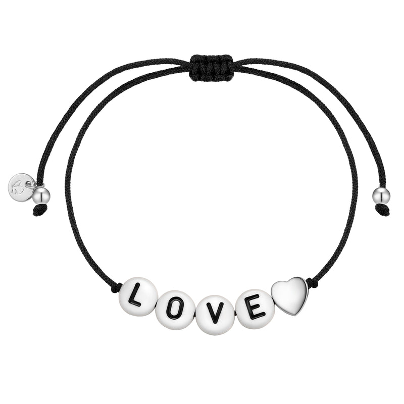 Textil Armband schwarz LOVE