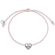 Textil-Armband rosa SPATZL silber