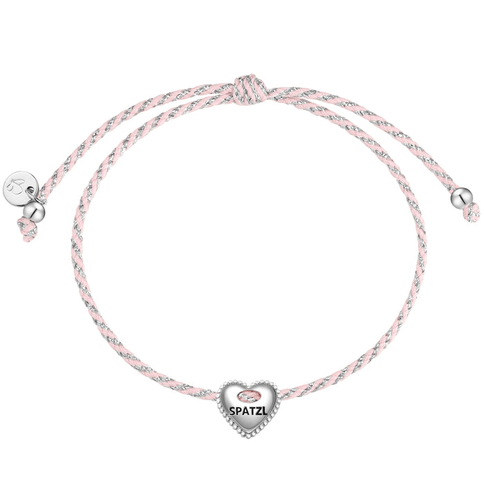 Textil-Armband rosa SPATZL silber