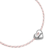 Textil-Armband rosa SPATZL silber