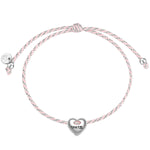Textil-Armband rosa SPATZL silber